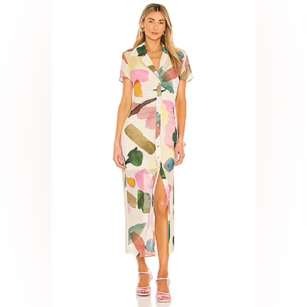 Song of Style Colorful Abstract Holland Midi Dress